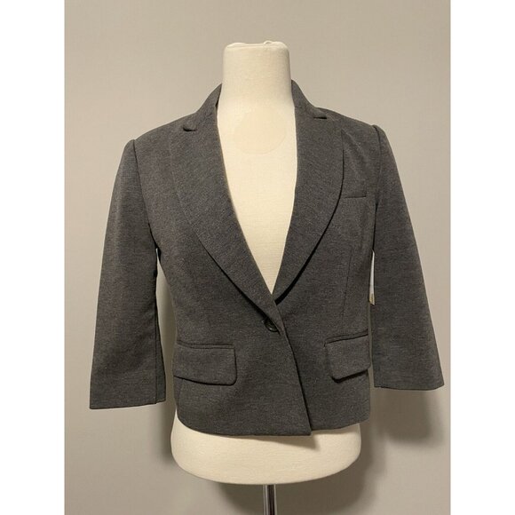 BCBG Max Azria Gray Cropped "Natalia" Blazer, Size XS - Picture 1 of 10